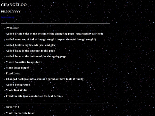Changelog screenshot