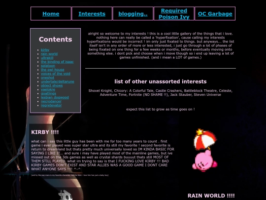 interests screenshot