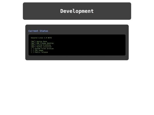 development screenshot