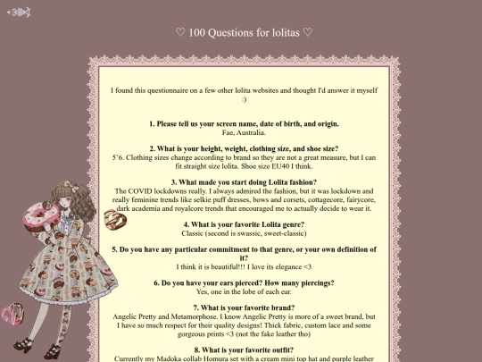 fashionpages/Lolita100questions screenshot