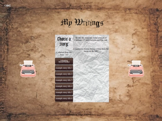 hobbies/ecriture screenshot