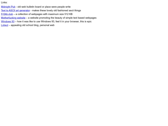 links screenshot