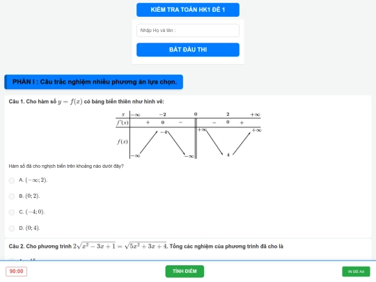 Toán lớp 12/thicuoihk1d1 screenshot