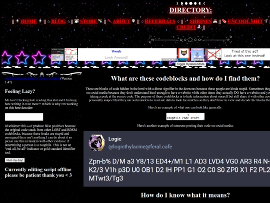 zoophilecodes screenshot