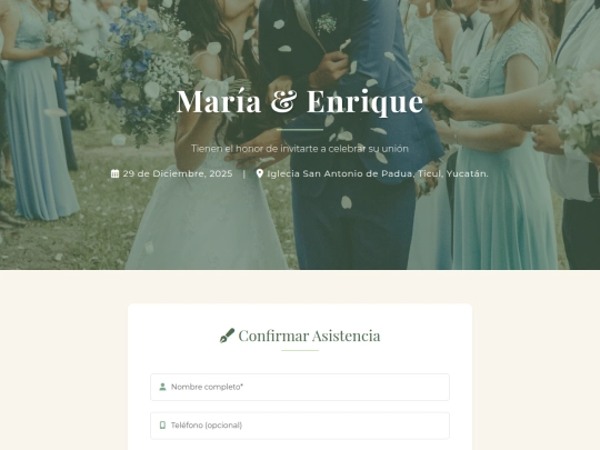 confirmation/Reception screenshot