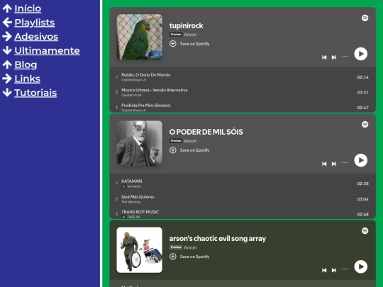 pages/playlists screenshot
