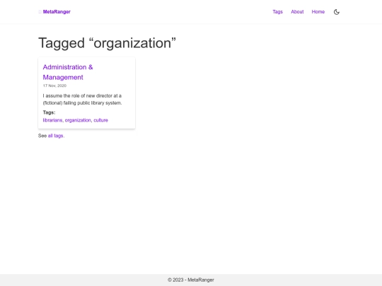 tags/organization screenshot