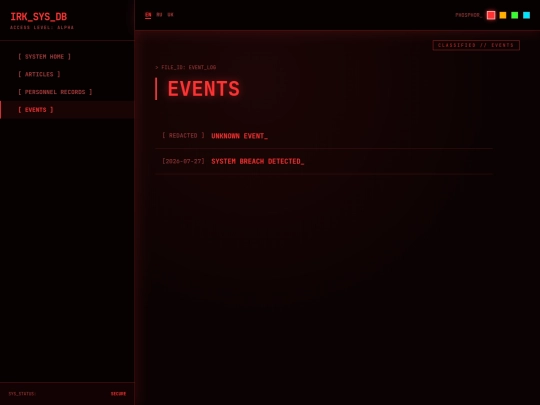 events screenshot