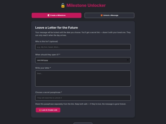 milestone screenshot