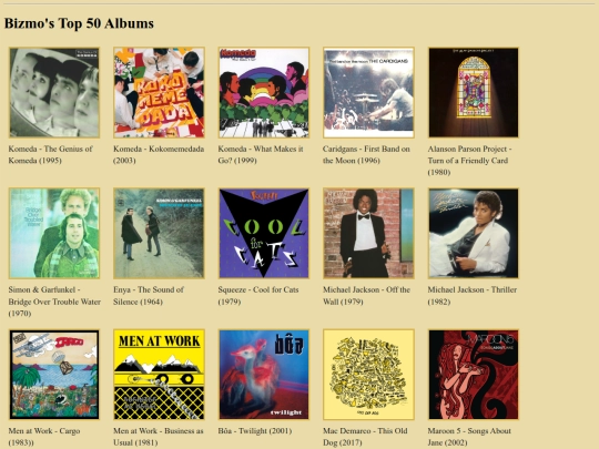 Bizmo's 50 Albums screenshot
