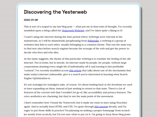 blog/posts/2022-01-08-discovering-the-yesterweb screenshot