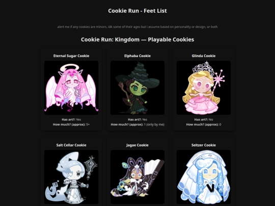 ooh secret hear me out list/thefeetartchart screenshot