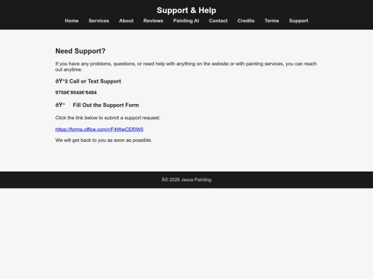 support screenshot