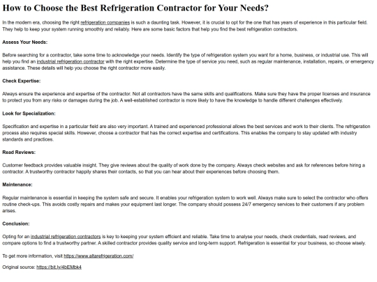 HowtoChoosetheBestRefrigerationContractorforYourNeeds screenshot