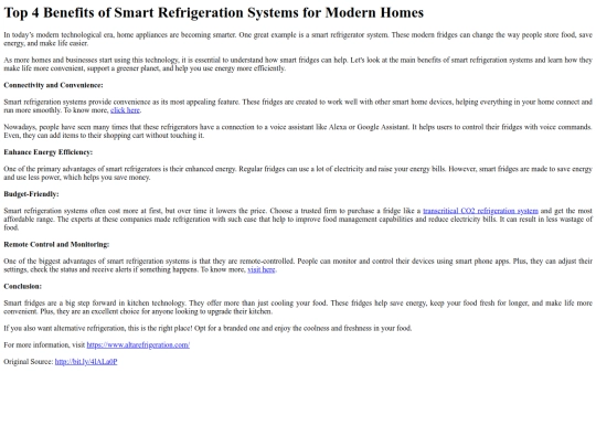 Top4BenefitsofSmartRefrigerationSystemsforModernHomes screenshot