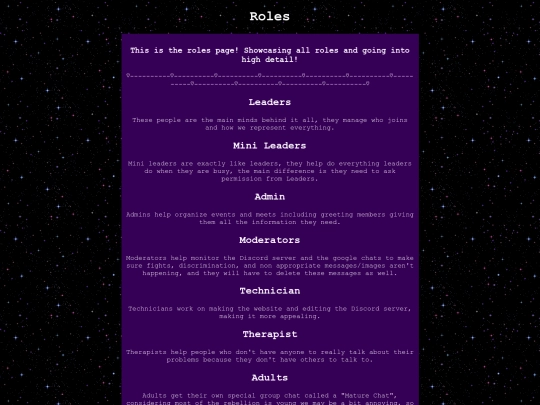 Roles screenshot