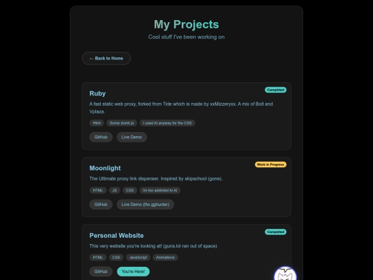projects screenshot