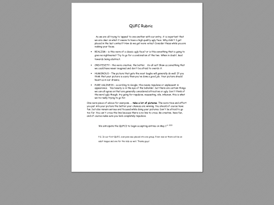Rubric screenshot