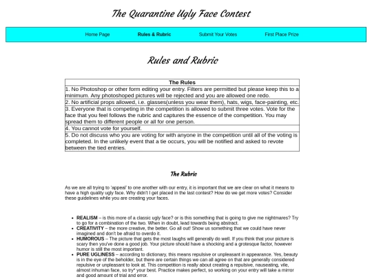 rubric screenshot