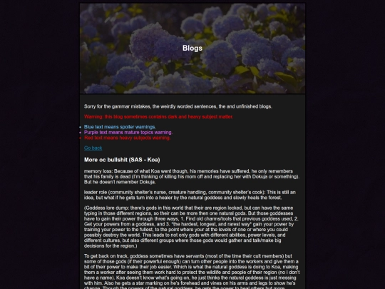 Blog screenshot