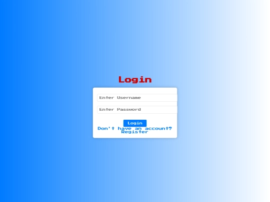 login screenshot