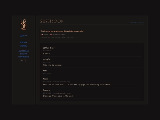 guestbook screenshot