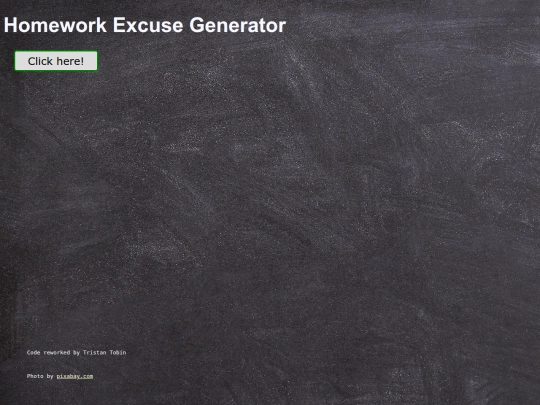 HomeworkExcuseGenerator screenshot