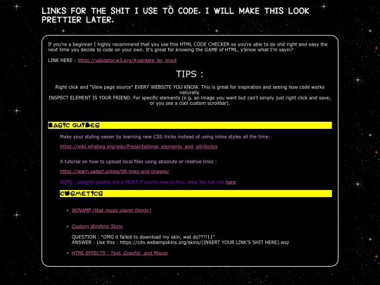 links screenshot