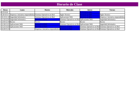 QuintoProyecto/Horario screenshot