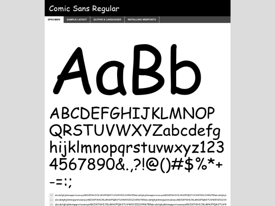 comicsans/comicsans-demo screenshot