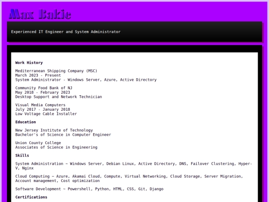 resume screenshot