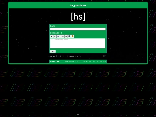 guestbook screenshot