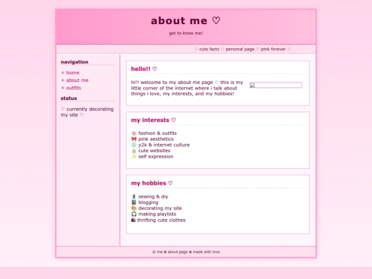 aboutme screenshot