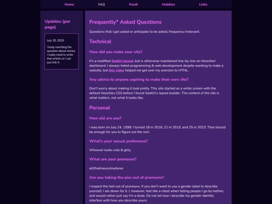 FAQ screenshot