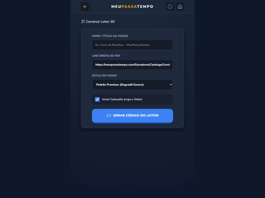 Geradores/gerador-leitor screenshot