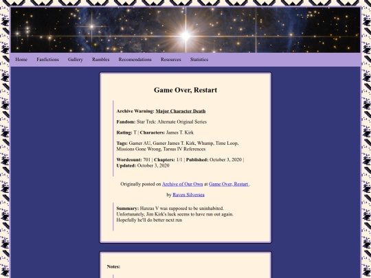 Fics/Game_Over_Restart screenshot
