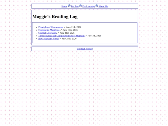 learning/readinglog screenshot