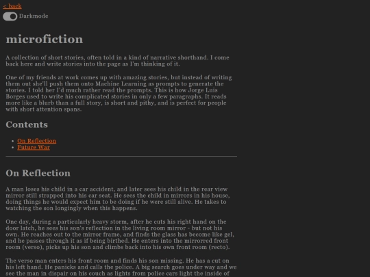 microfiction screenshot