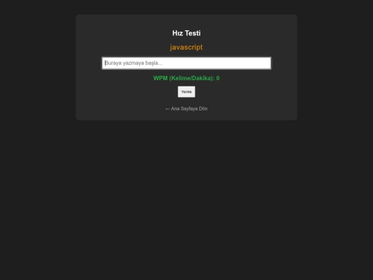 hiz-testi screenshot