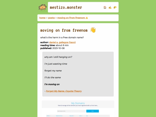 posts/moving-on-from-freenom screenshot