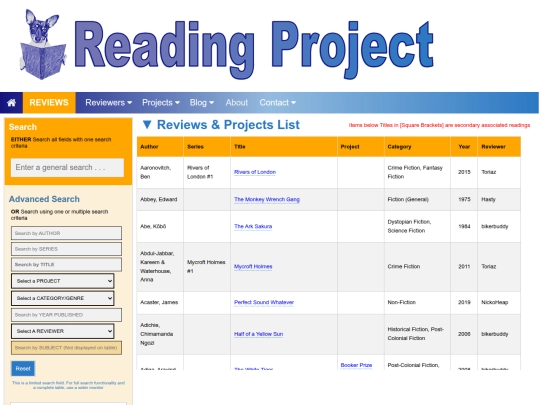 BookLists/reviewsList screenshot