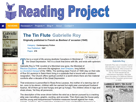BookReviews/TheTinFlute_GabrielleRoy screenshot