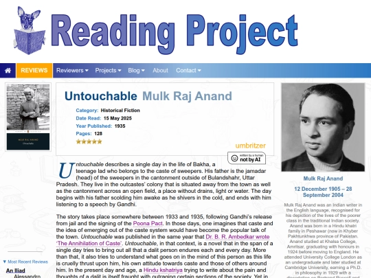 BookReviews/Untouchable_MulkRajAnand screenshot