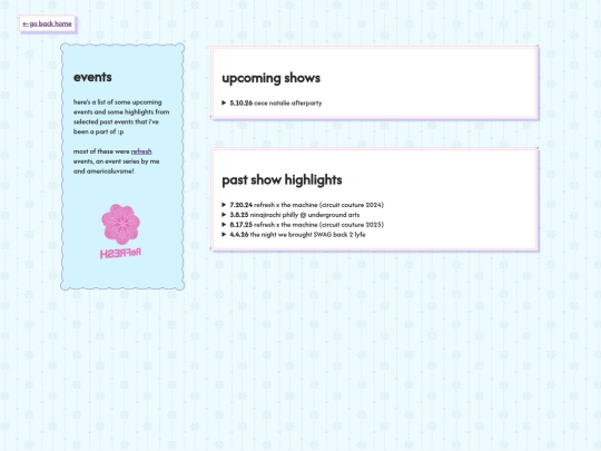 events screenshot