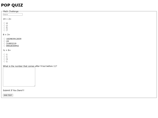 MathTest screenshot