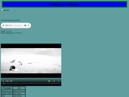 vingadores.html/exerccio2 screenshot