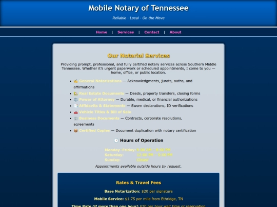 services screenshot