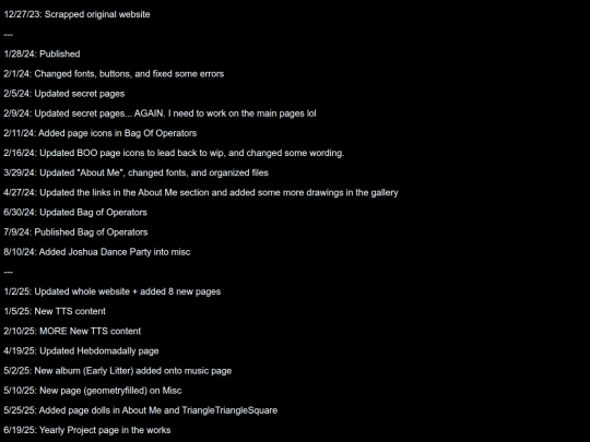 Changelog screenshot