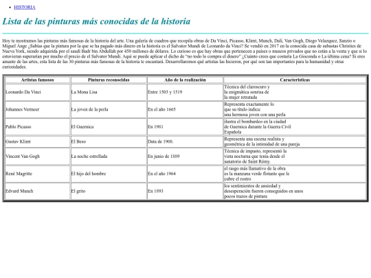 Testweb/arte/tablitas screenshot