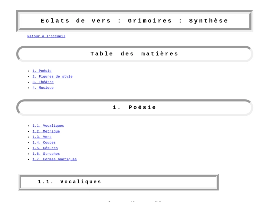 grimoire/synthese screenshot
